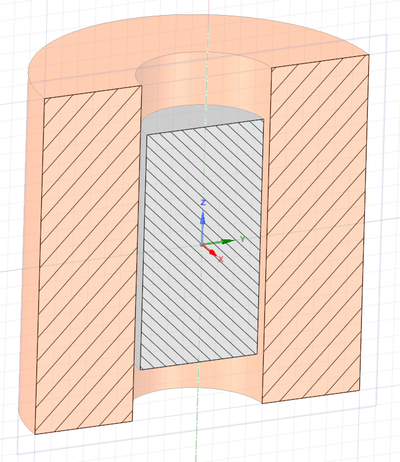 Az üzemanyag befecskendező mágnesszelep geometriájának keresztmetszete.